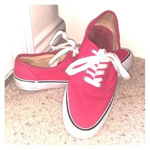 Hot pink tennis shoes